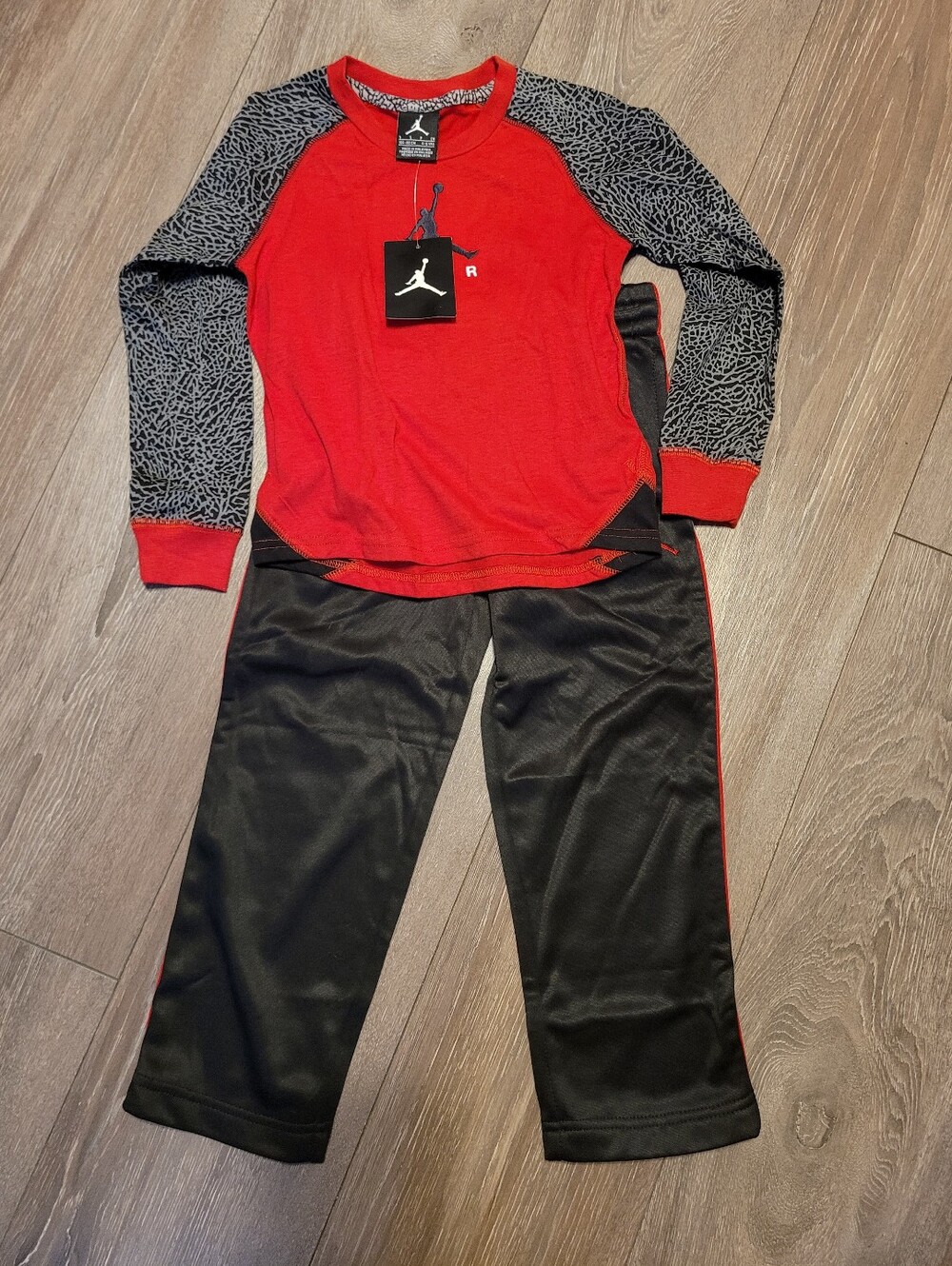 Jordan Kids' Red & Black Sweatpants Joggers Set